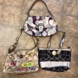 Three Coach purses